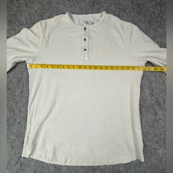 Flint and Tinder | Long Sleeve Henley | Cream | Men’s Size Large - Picture 5 of 6